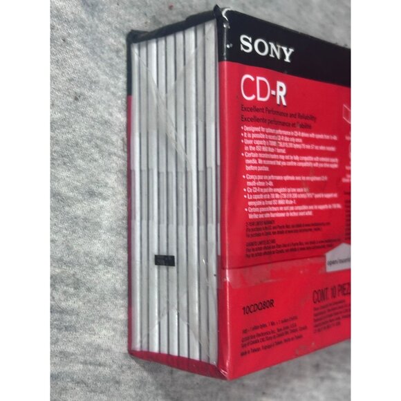 Sony CD R 80 Minute 10 Pack With Case 700MB 1-48X - Picture 6 of 6